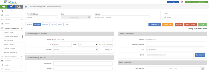 provider address