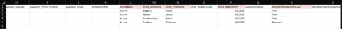 Centers - Import Sheet - Child Names