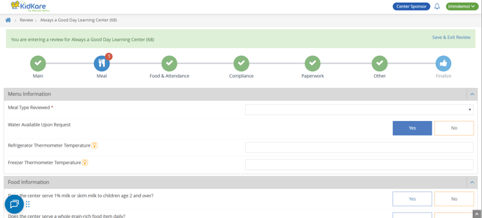 center spon - review questionnaire
