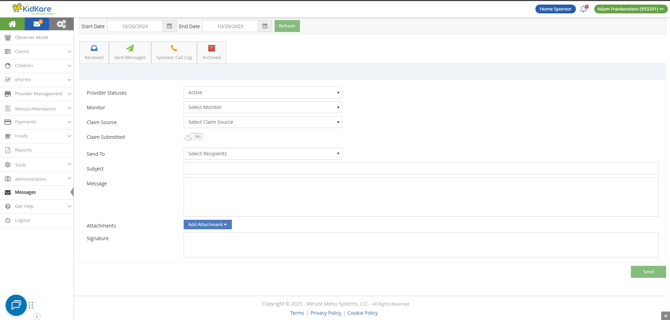 home spon - send message