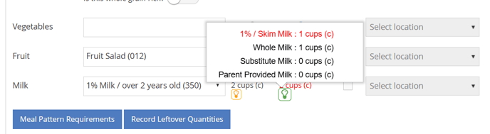 served milk