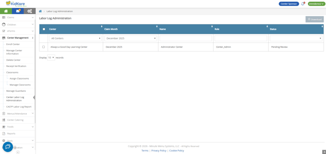 sponsor _ labor log admin