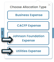 Custom Expense Selection