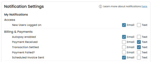 Notification Settings