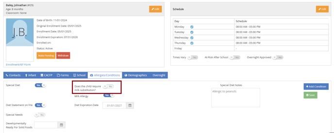 centers - milk substitution toggle